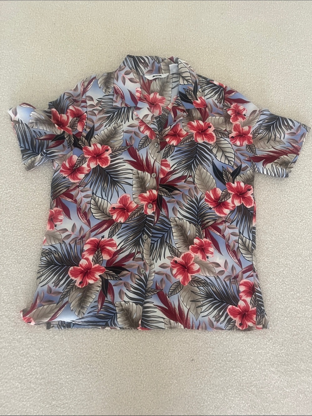 Alia Floral Shirt in Red, Blue, Green